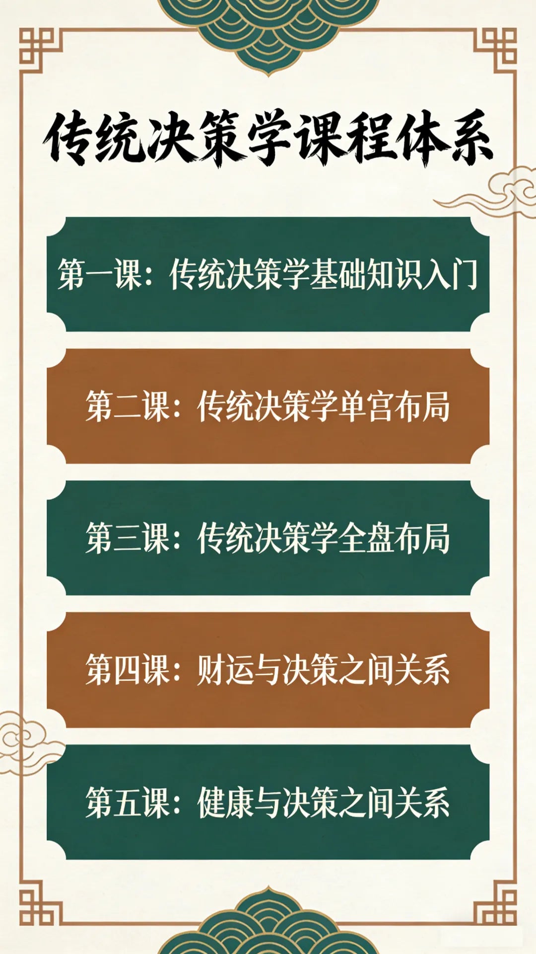 传统决策学体验课（仅做知识教学，不提供任何其他服务）